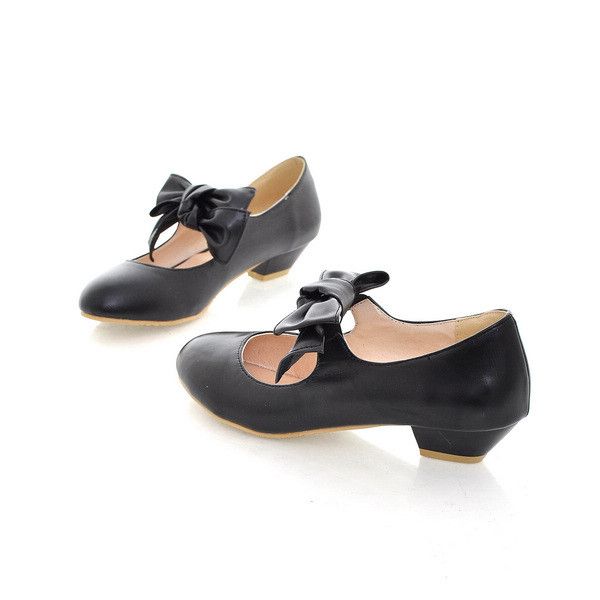 S2131 Japan Women Cute Ladies Deluxe Fashion Bow Mary Jane Low Heel