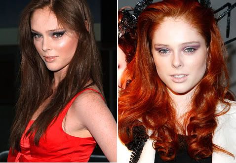 coco rocha red hair. Coco#39;s before and after.