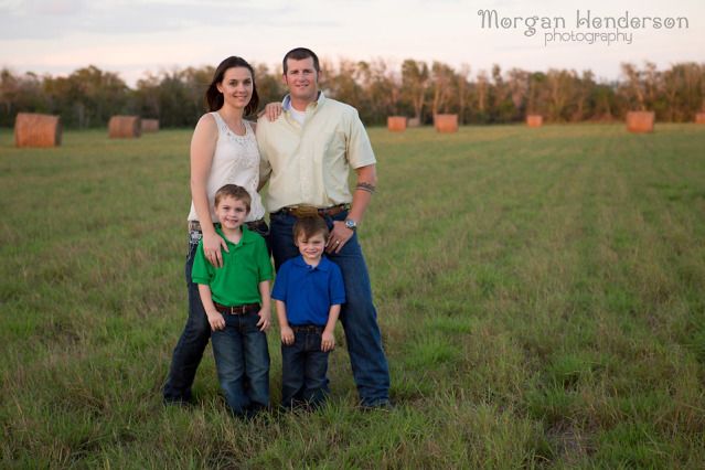 family photography with hay bales