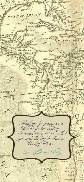 Programs to match the Vintage map invitations vintage wedding programs