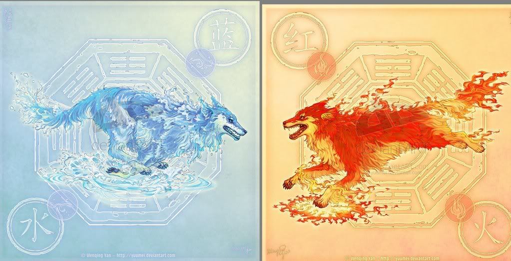 Fire And Water Wolves Photo by GeneralWildfire Photobucket