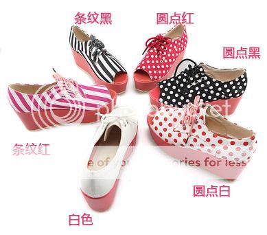 3494 Japan Style Women Lady Lace up Platform Wedge Peep Toe Sandals 