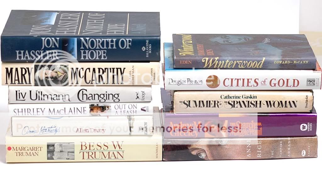 11 Books Lot Biography Truman MacLaine Mary McCarthy Fiction Anne Rice 