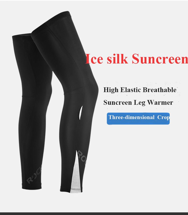 ROCKBROS Cycling Leg Protector Lycra&Ice Silk Outdoor Sport Leg Warmers Black