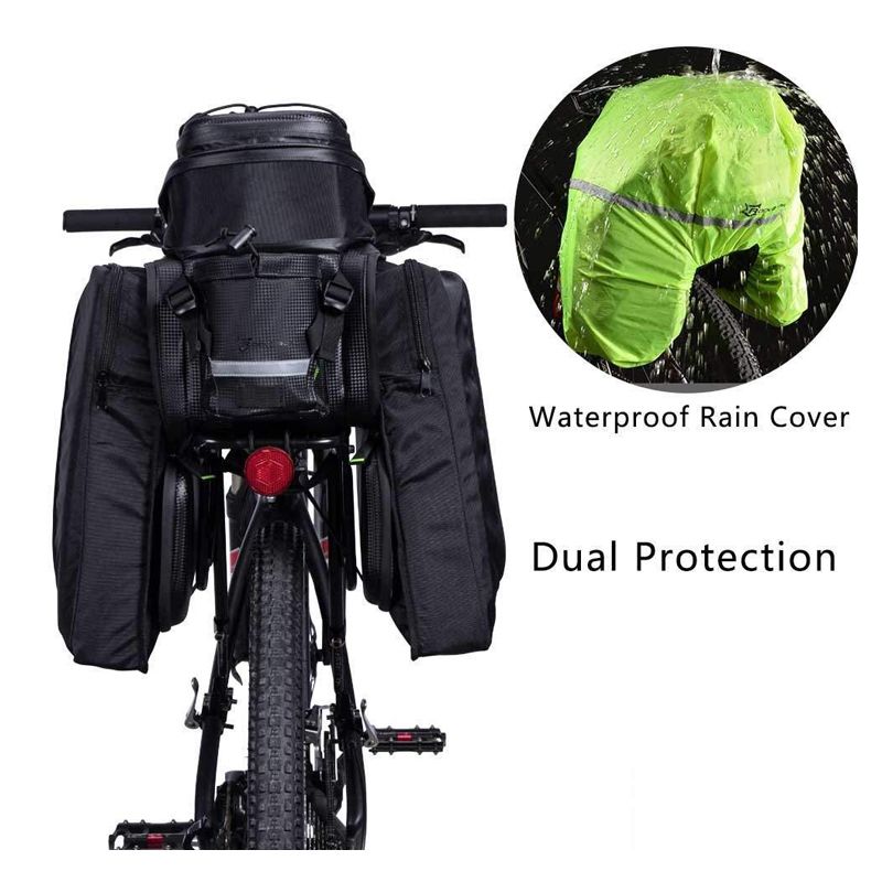 ROCKBROS Cycling Rear Bag Bicycle Trunk MTB Pannier Rear Rack Carrier Bags Black