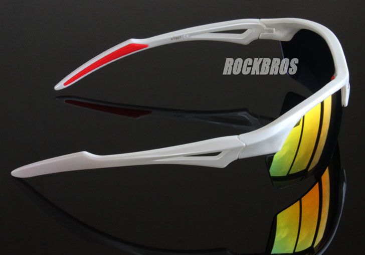 MORESTAR Pro Cycling Glasses Sports Sunglasses XT607 Shiny White 