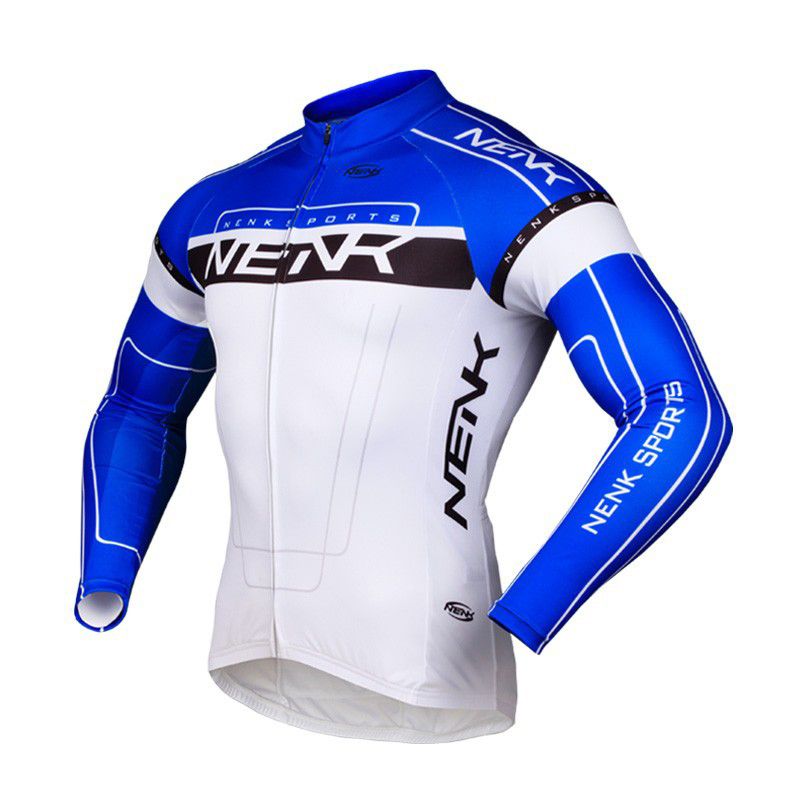 NENK COOREE Cycling Long Jersey Long Sleeves Blue White Sobike