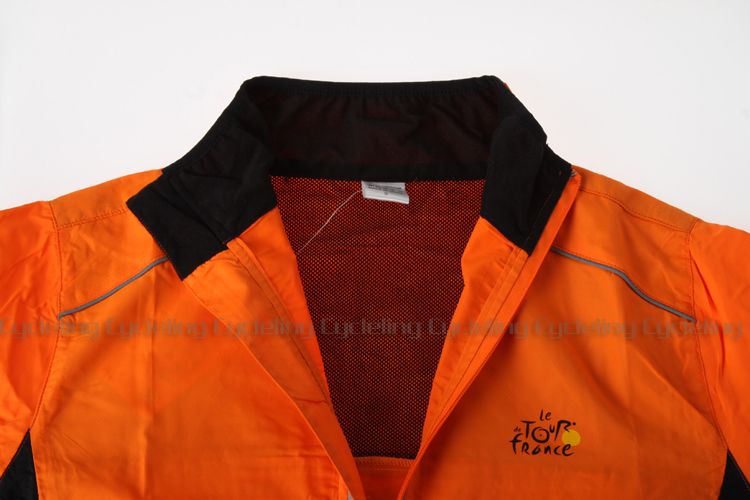 Tour de France Cycling Wind Coat Rain Coat Orange  