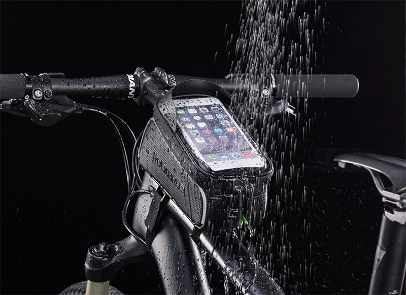 ROCKBROS Waterproof Relective Front Tube Cycling  6.0/' Touch Screen Frame Bag