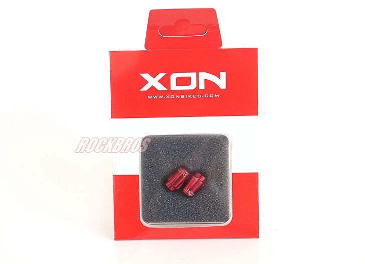 XON CNC American Type Tube Valve Cap Schrader 2pcs Red  