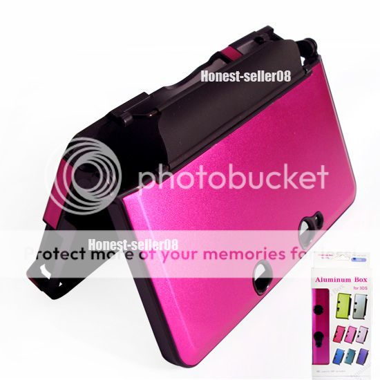 New Pink Plastic Hard Metal Case Cover for Nintendo 3DS